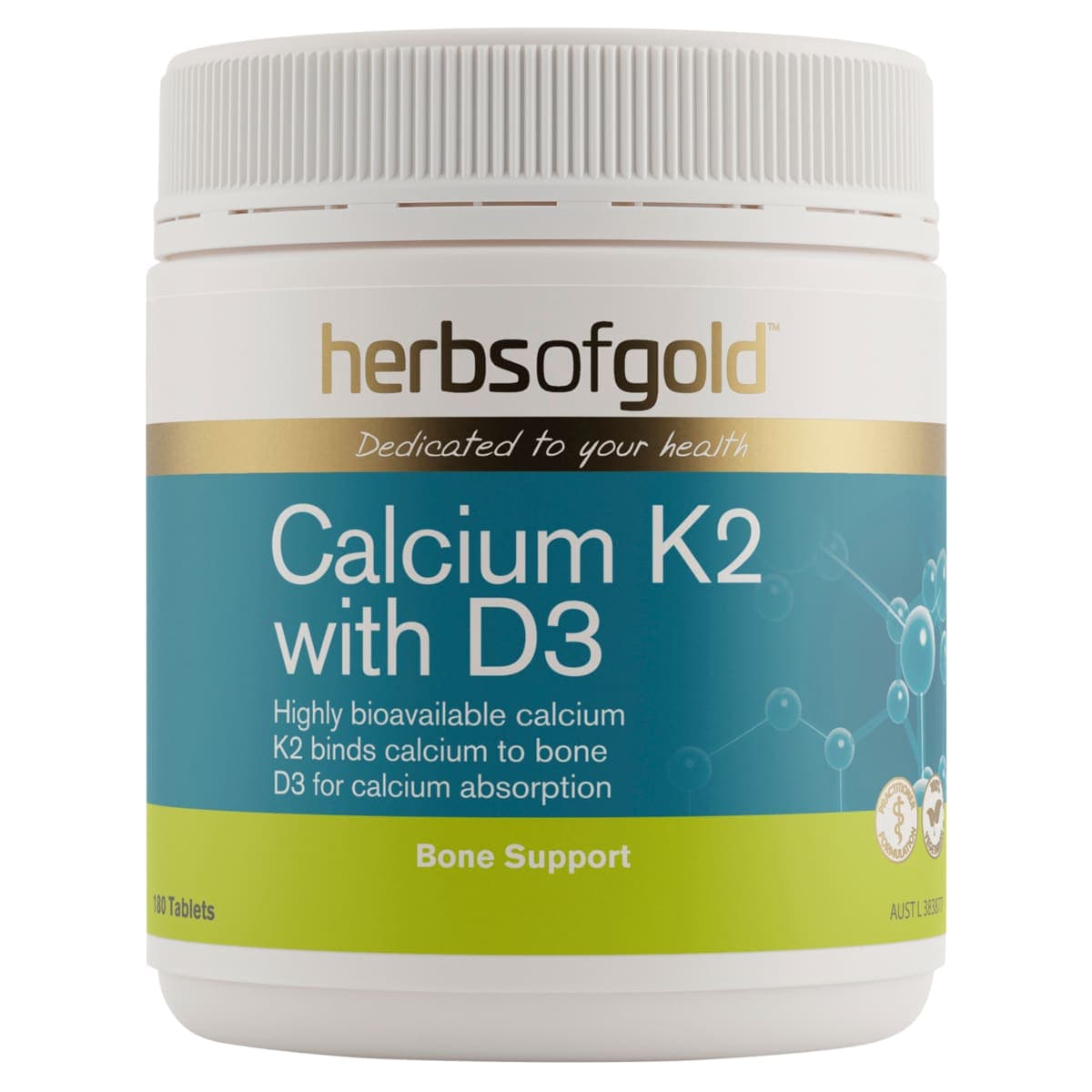 Thumbnail Herbs of Gold Calcium K2 with D3 180 Tablets
