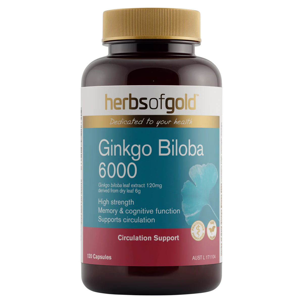 Thumbnail Herbs of Gold Ginkgo Biloba 6000 120 Capsules