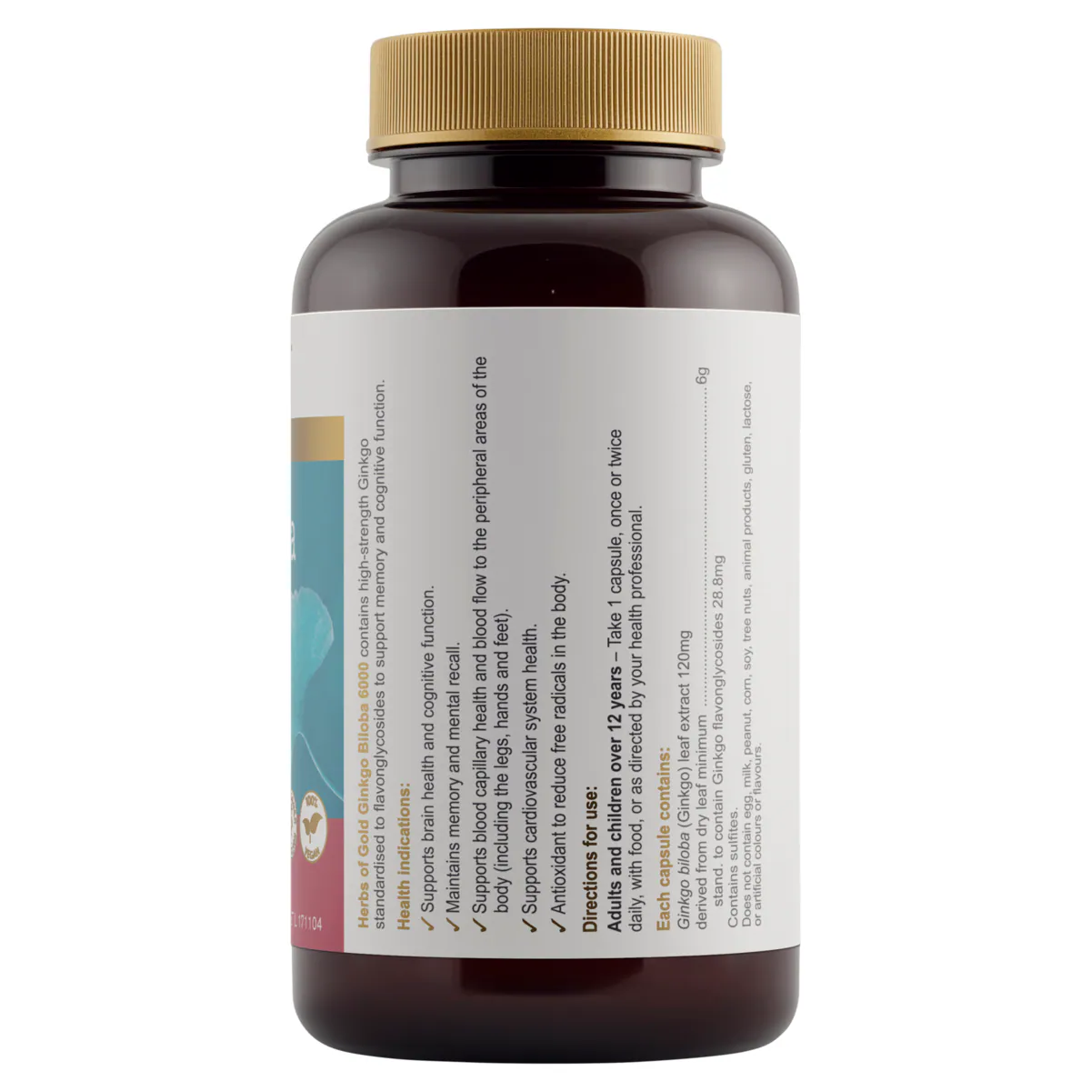 Thumbnail Herbs of Gold Ginkgo Biloba 6000 120 Capsules