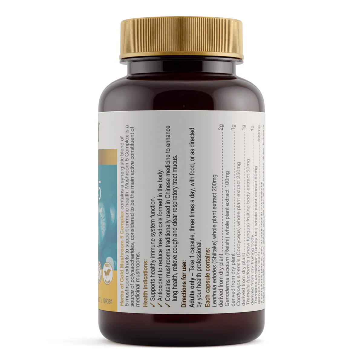 Thumbnail Herbs of Gold Mushroom 5 Complex 60 Capsules