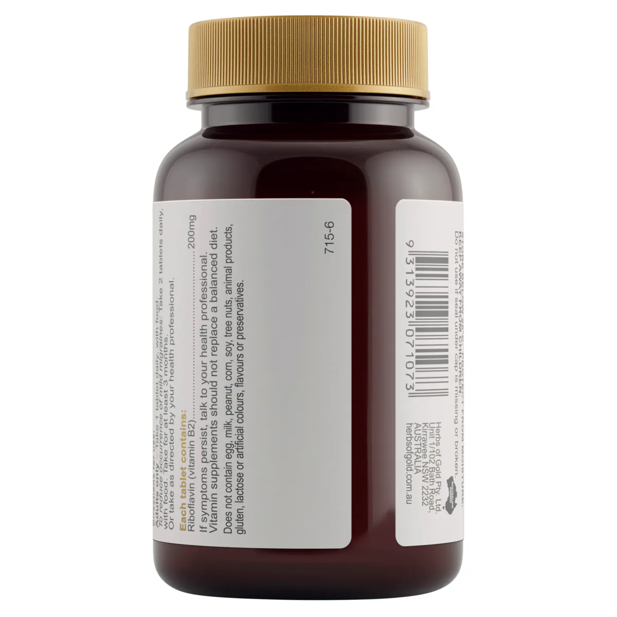 Thumbnail Herbs of Gold Vitamin B2 200mg 60 Tablets