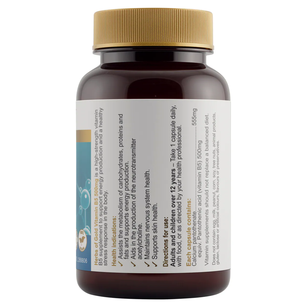 Thumbnail Herbs of Gold Vitamin B5 500mg 60 Capsules