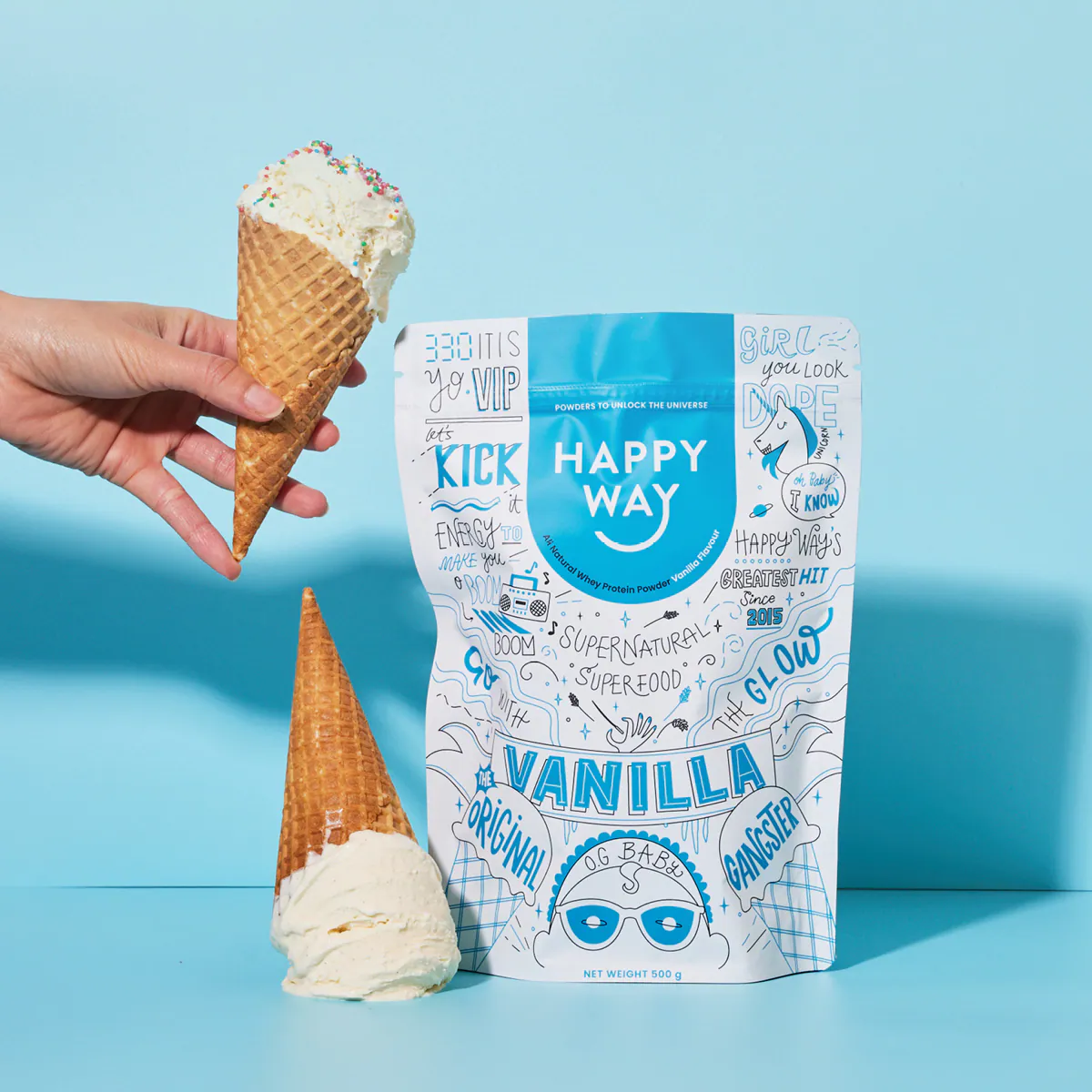 Thumbnail Happy Way Whey Protein Powder Vanilla 500g