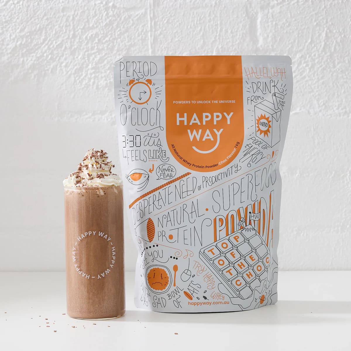 Thumbnail Happy Way Whey Protein Powder Chocolate 500g