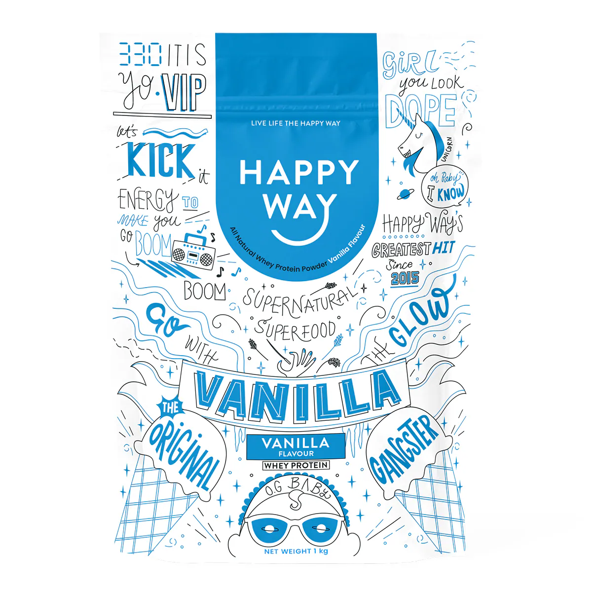 Thumbnail Happy Way Whey Protein Powder Vanilla 1kg