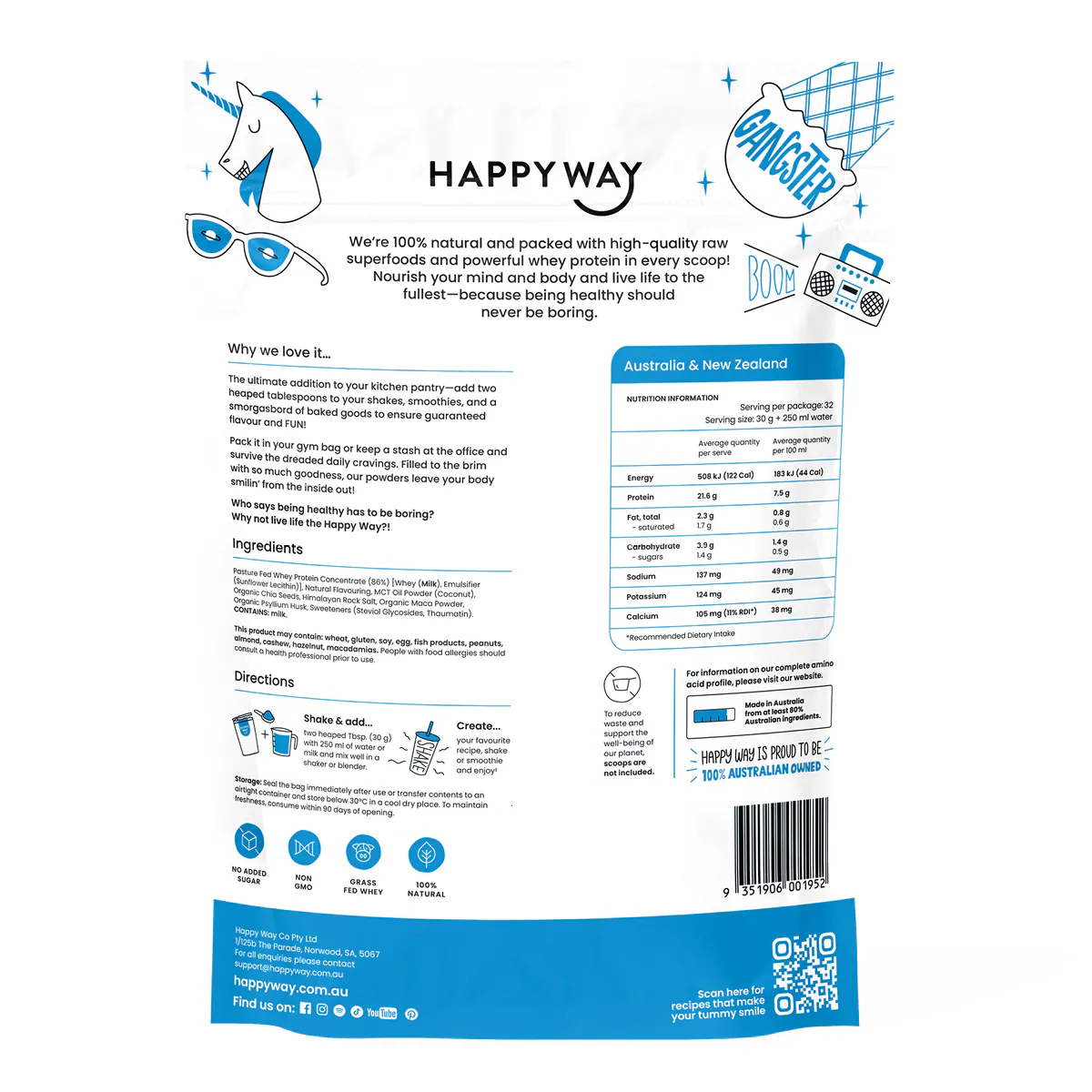 Thumbnail Happy Way Whey Protein Powder Vanilla 1kg