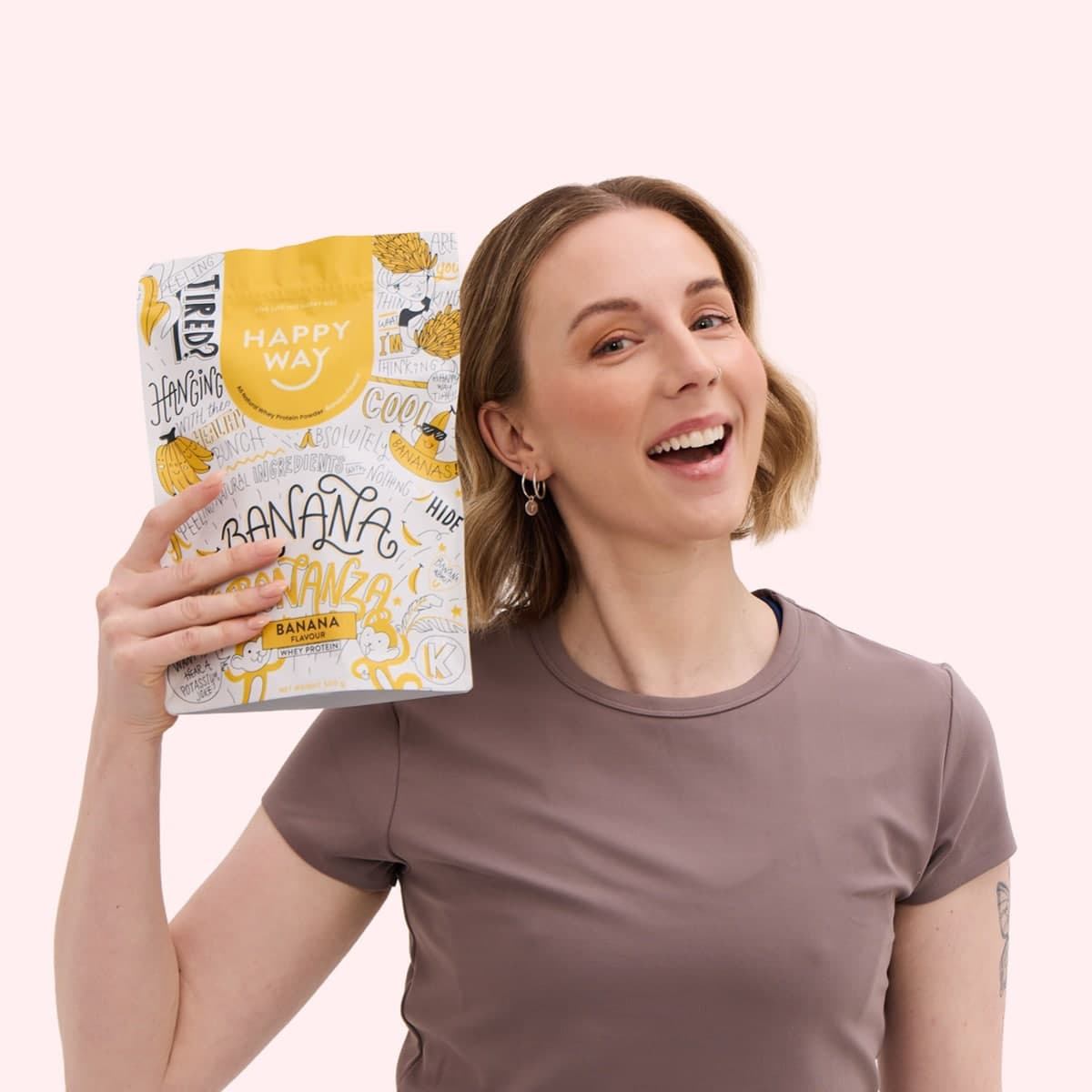 Thumbnail Happy Way Whey Protein Powder Banana 500g