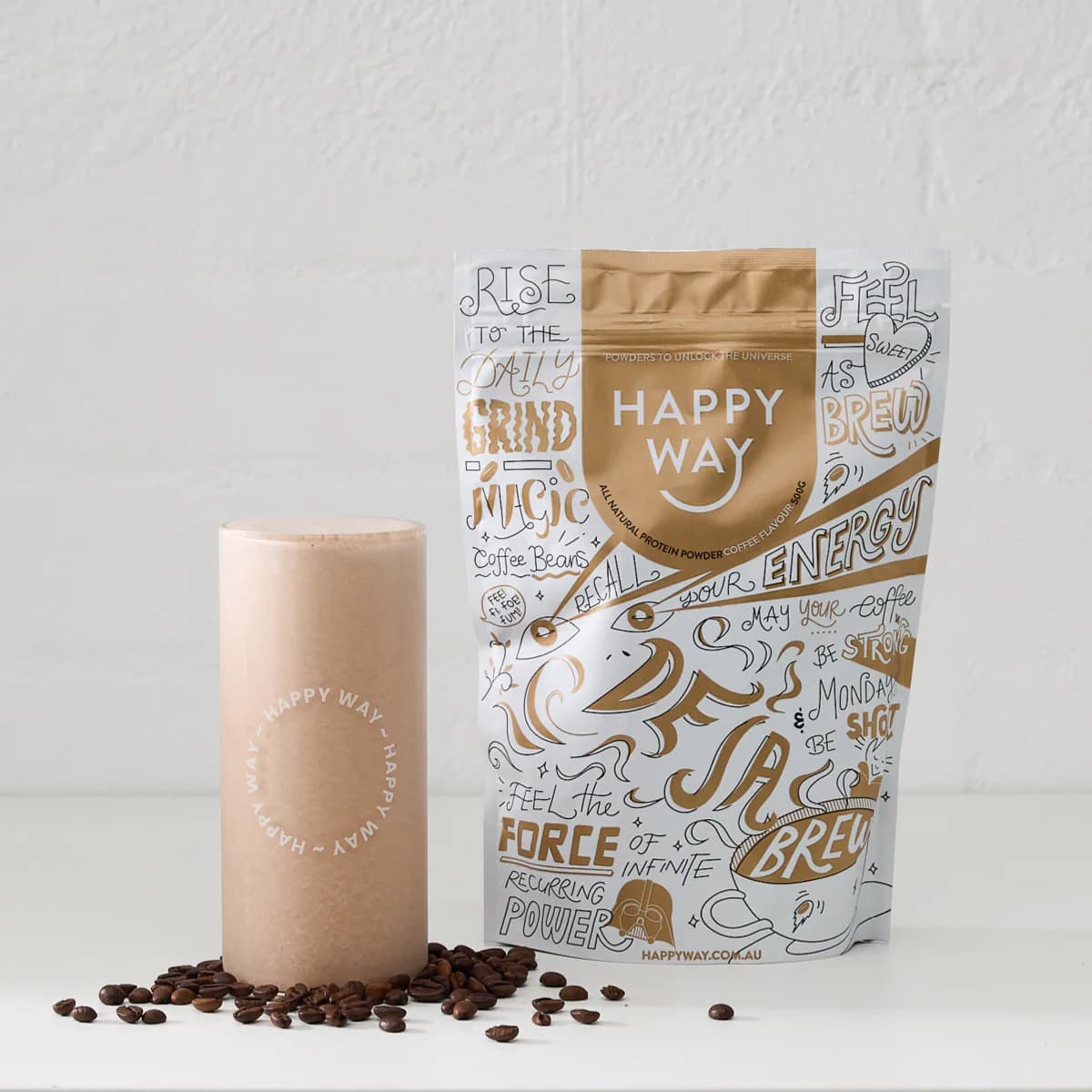 Thumbnail Happy Way Whey Protein Powder Coffee 500g