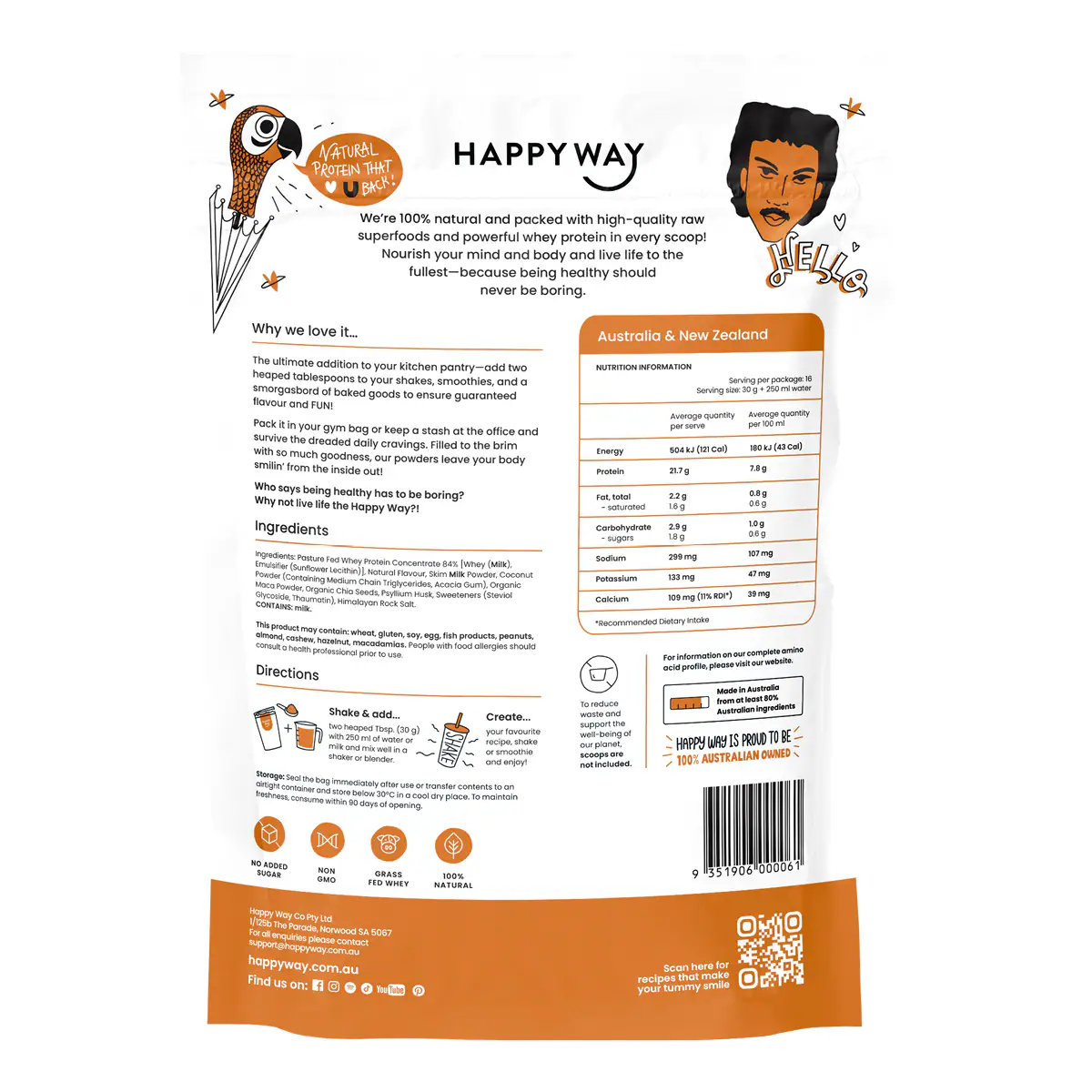 Thumbnail Happy Way Whey Protein Powder Salted Caramel 500g