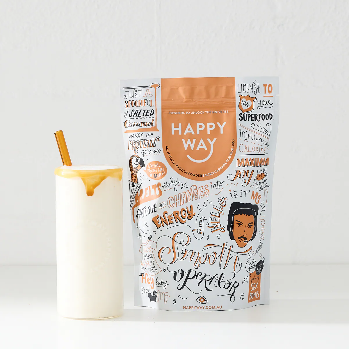 Thumbnail Happy Way Whey Protein Powder Salted Caramel 500g
