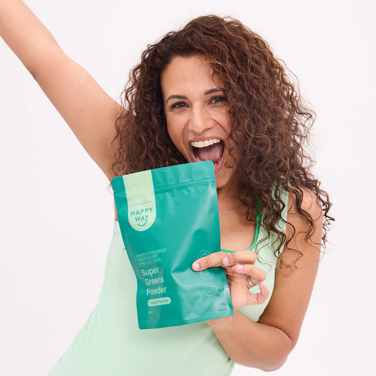 Thumbnail Happy Way Greens Powder Tropical 200g