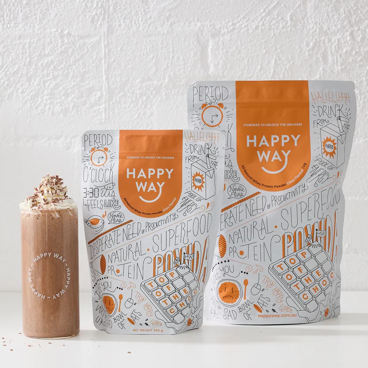 Thumbnail Happy Way Whey Protein Powder Chocolate 1kg