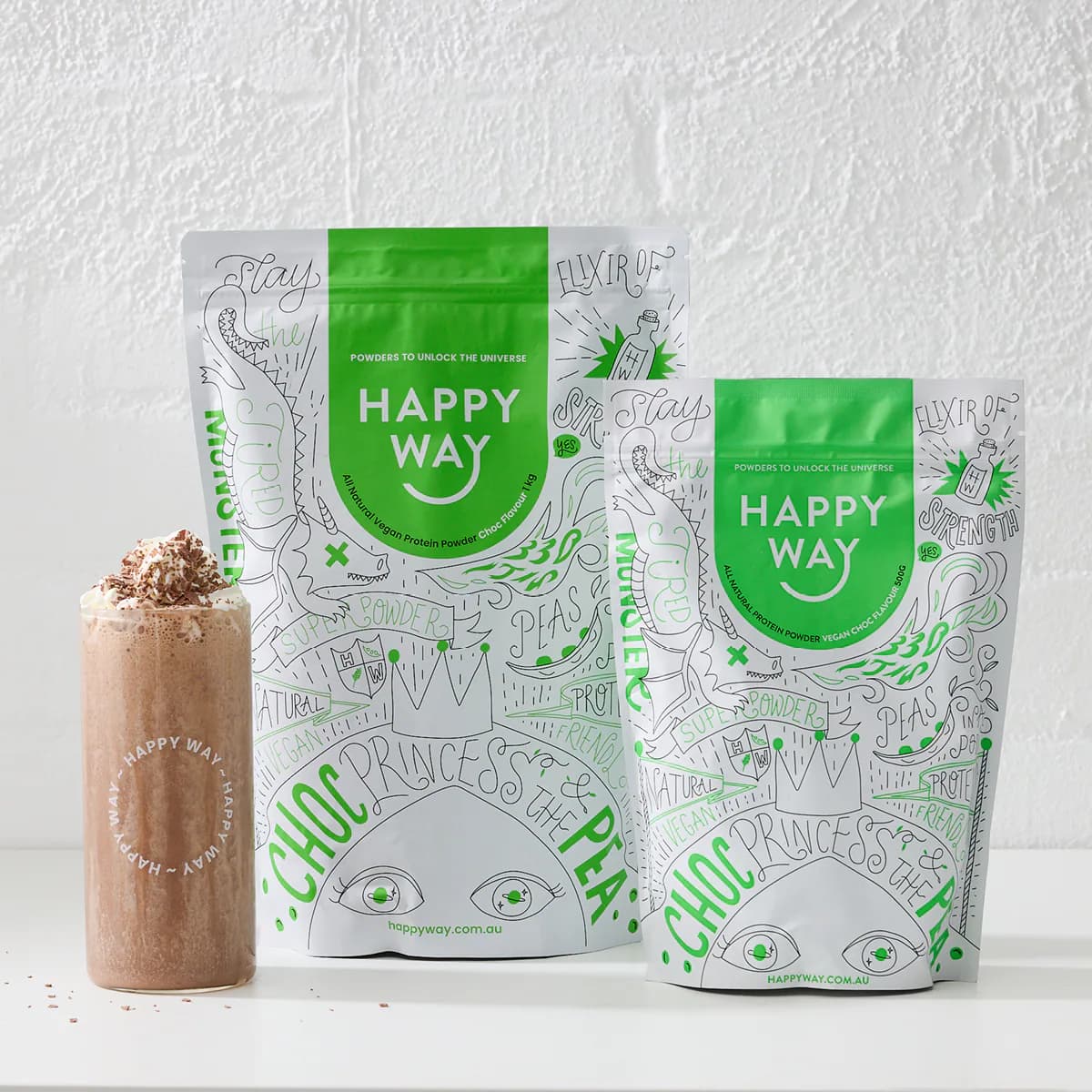 Thumbnail Happy Way Vegan Protein Powder Chocolate 1kg