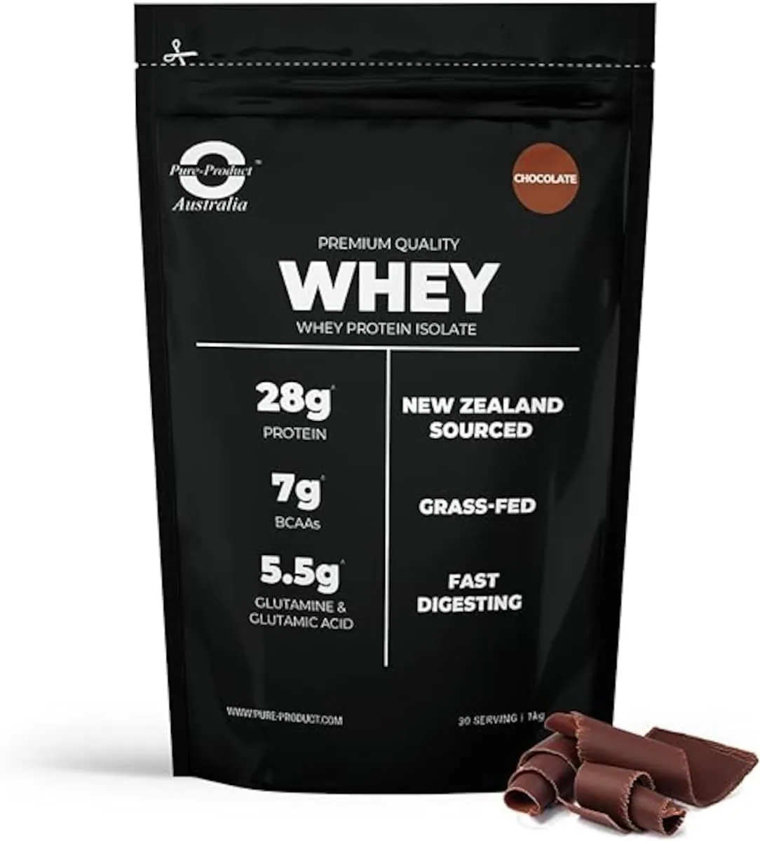 Thumbnail Pure Product Australia Whey Protein Isolate Chocolate 1kg