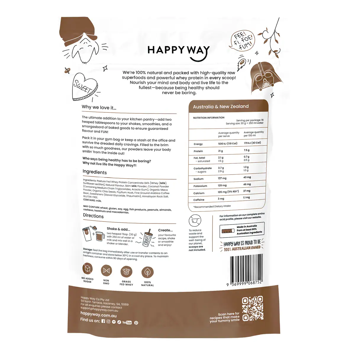 Thumbnail Happy Way Whey Protein Powder Coffee 1kg