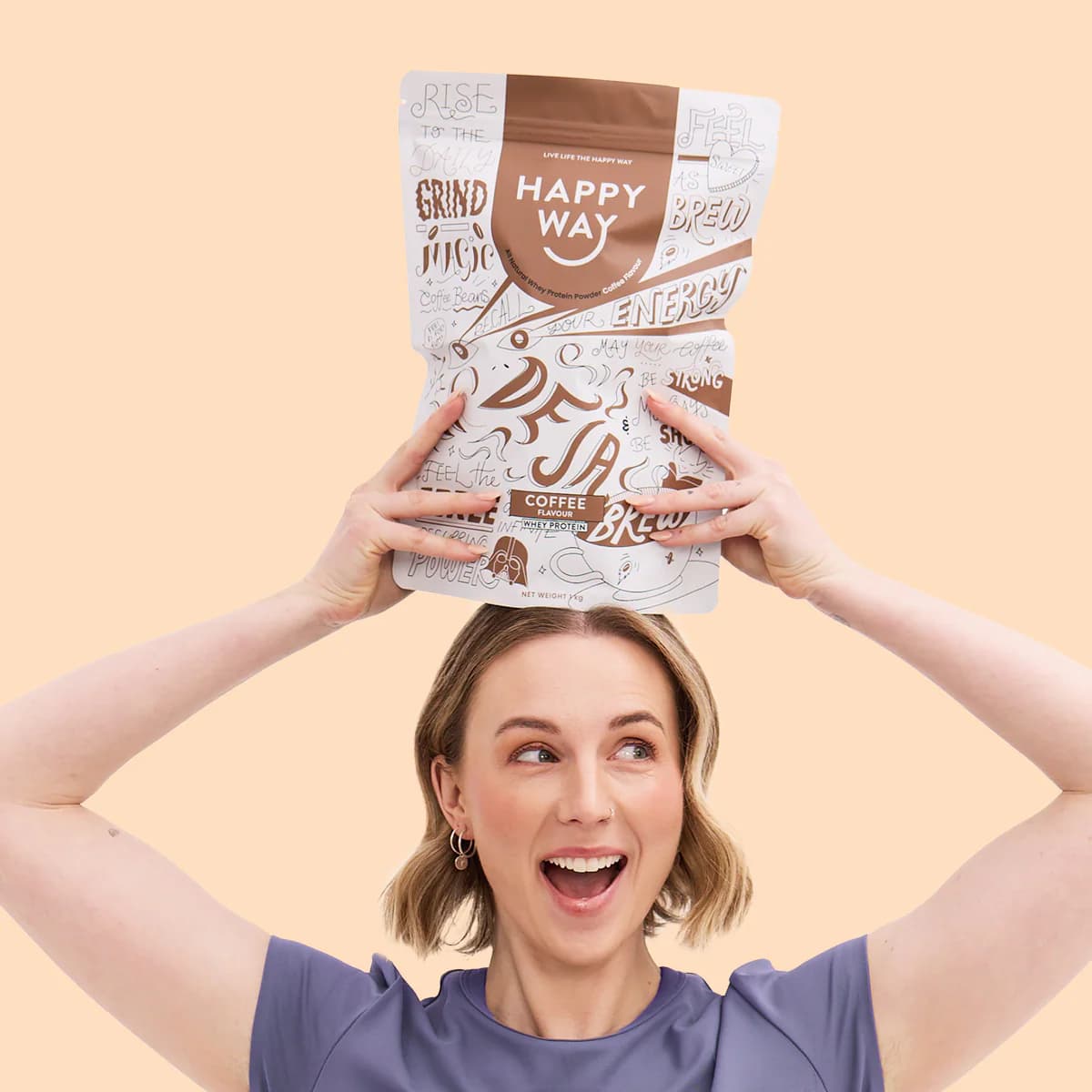 Thumbnail Happy Way Whey Protein Powder Coffee 1kg