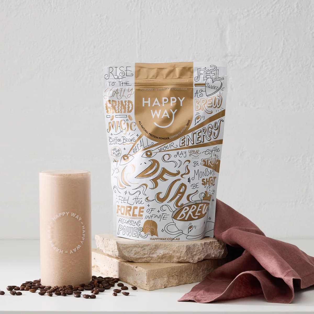Thumbnail Happy Way Whey Protein Powder Coffee 1kg