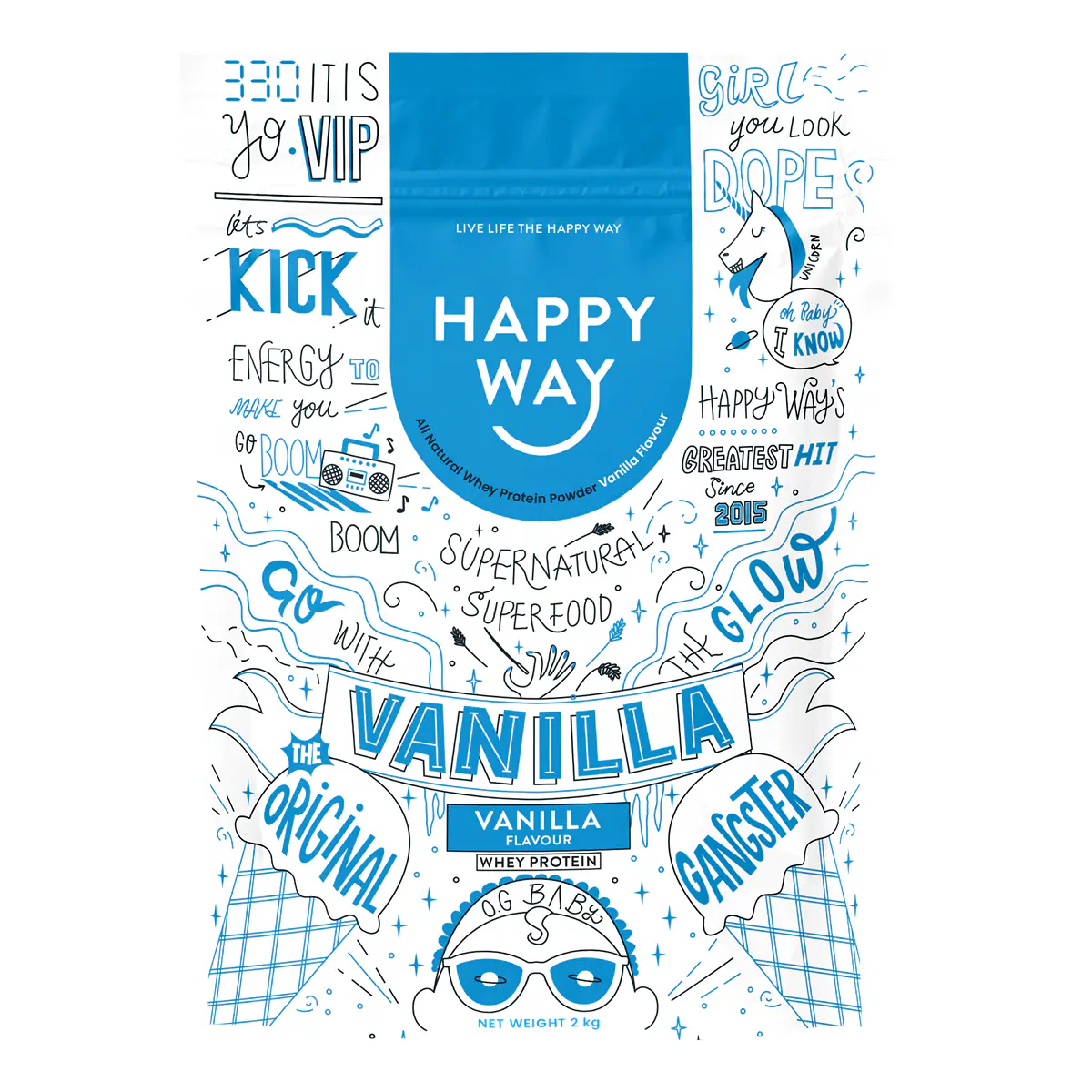 Thumbnail Happy Way Whey Protein Powder Vanilla 2kg