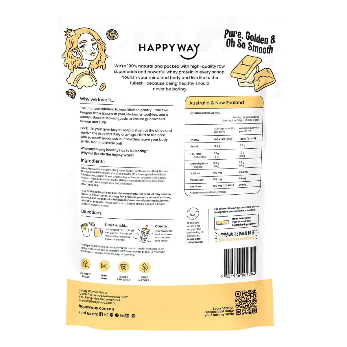 Thumbnail Happy Way White Choc Caramel Whey Protein Powder 500g
