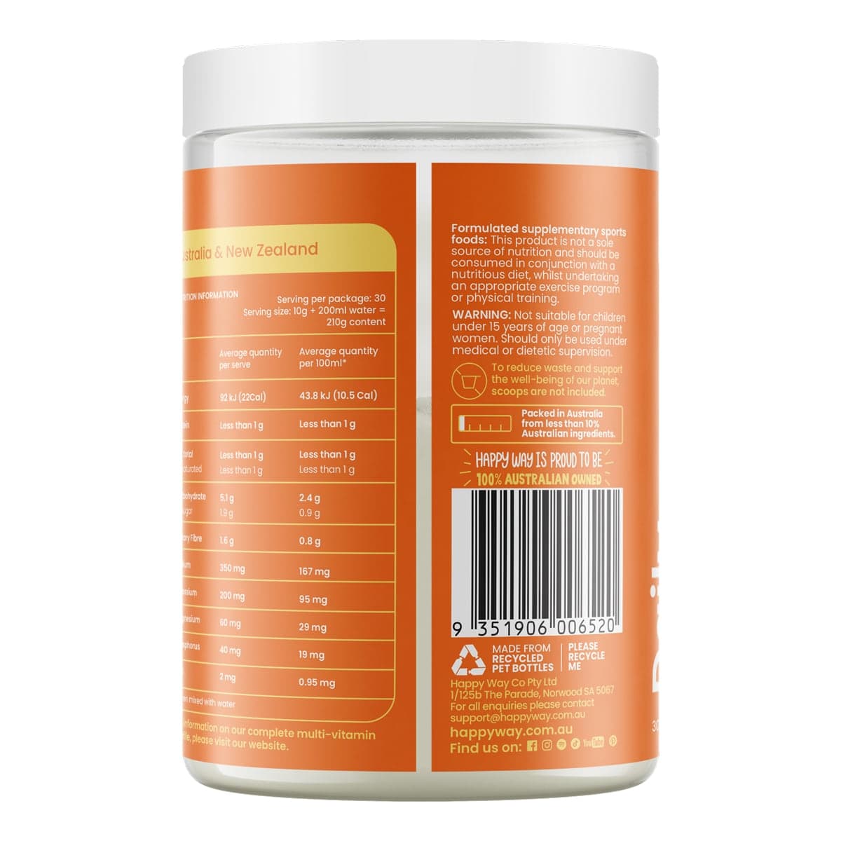 Thumbnail Happy Way Orange Daily Hydration Powder 300g