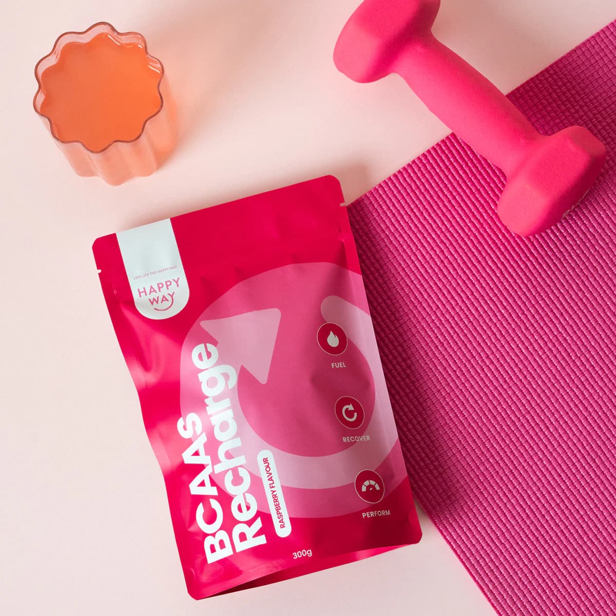 Thumbnail Happy Way Bcaa Powder Raspberry 300g