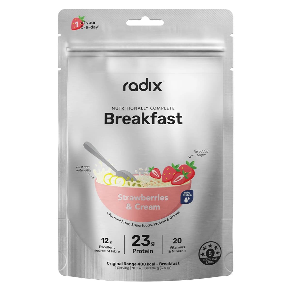 Thumbnail Radix Nutritionally Complete Breakfast Dairy Strawberry & Cream 97g