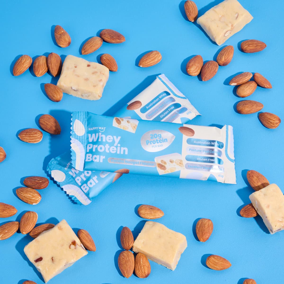Thumbnail Happy Way Whey Protein Bar Vanilla Nougat Flavour 60g