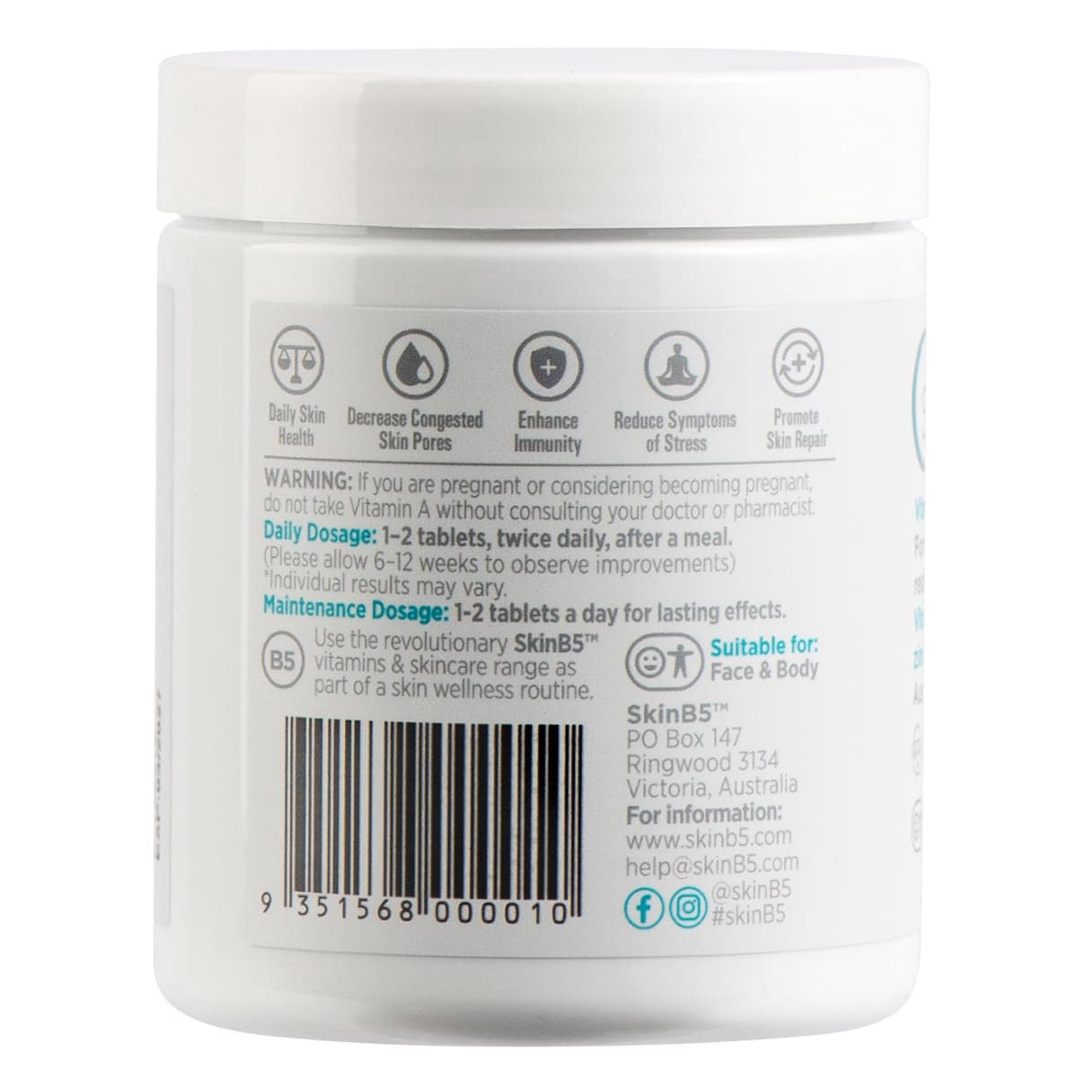 Thumbnail SkinB5 Extra Strength Acne Control Vitamins 60 Tablets