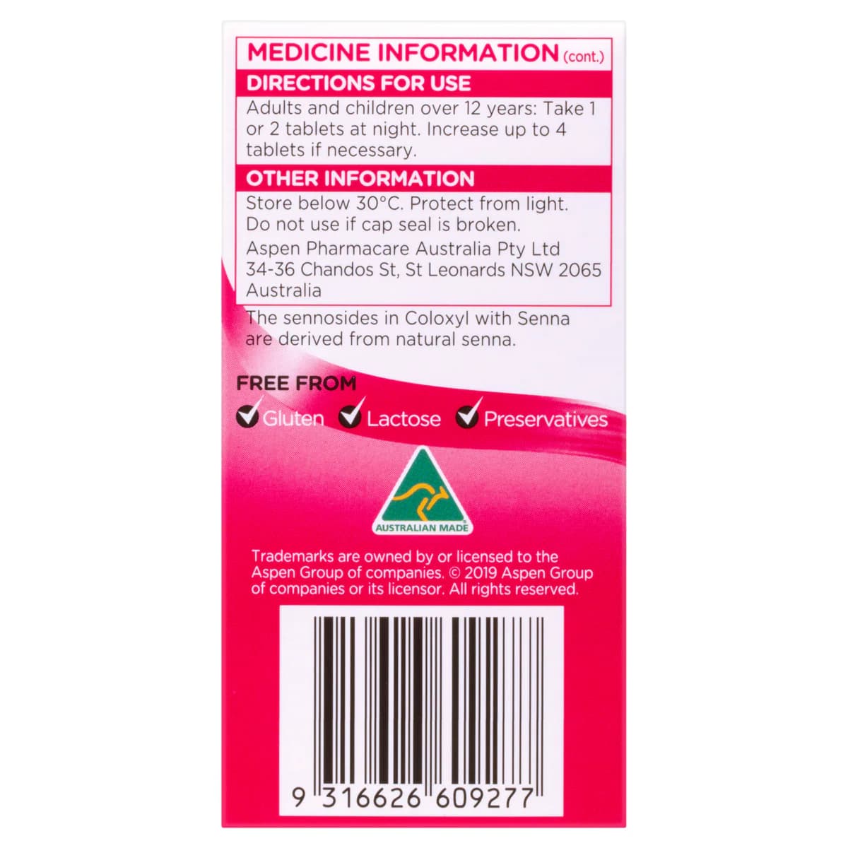 Thumbnail Coloxyl with Senna 90 Tablets