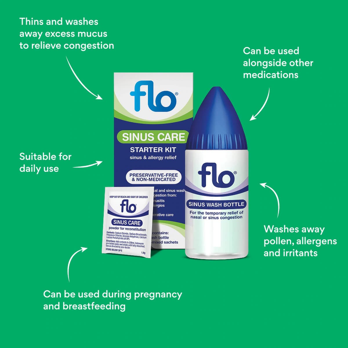 Thumbnail Flo Sinus Care Refill Sachets 50 Pack