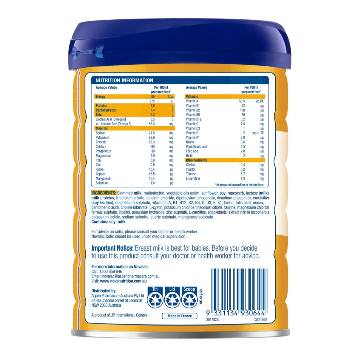 Thumbnail Novalac Colic Premium Infant Formula 800g