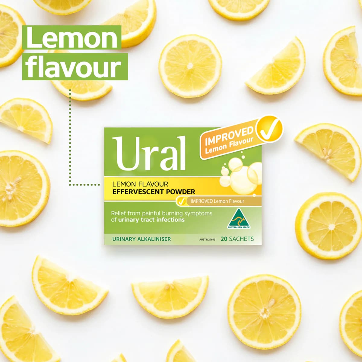 Thumbnail Ural Effervescent Powder Sachets Lemon Flavour 28 x 4g