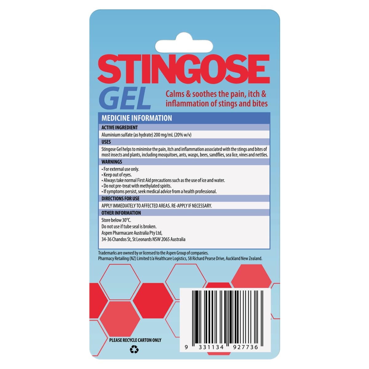 Thumbnail Stingose Gel 25g