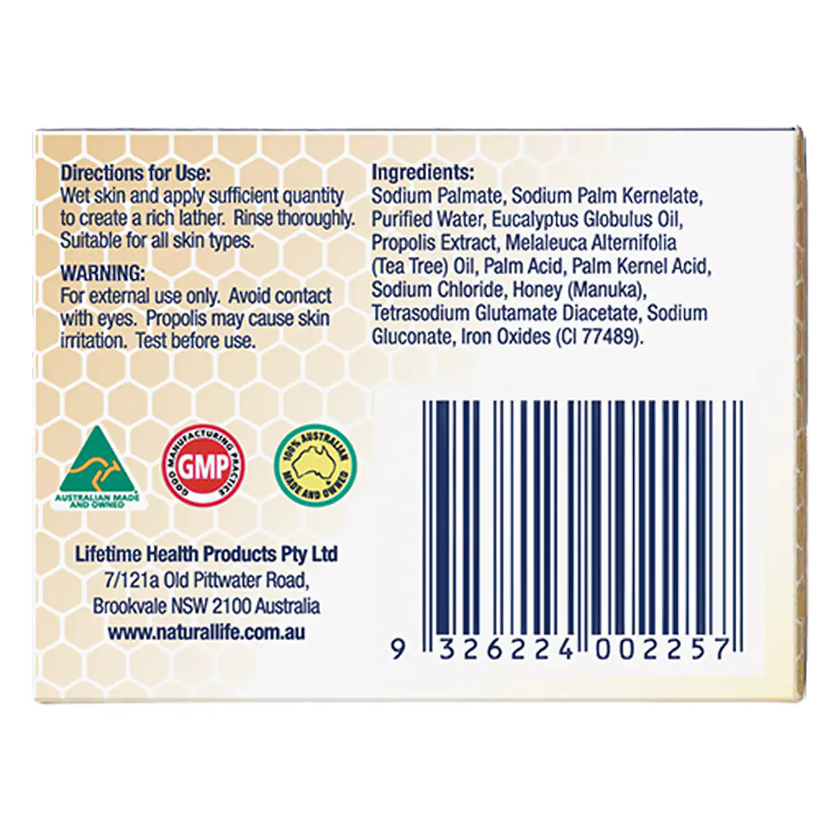 Thumbnail Natural Life Propolis Soap with Tea Tree Eucalyptus & Manuka Honey 100g