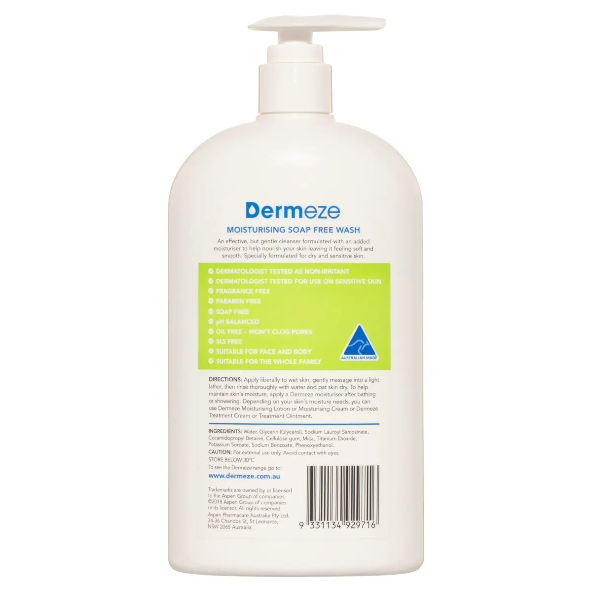 Thumbnail Dermeze Moisturising Soap Free Wash 500ml