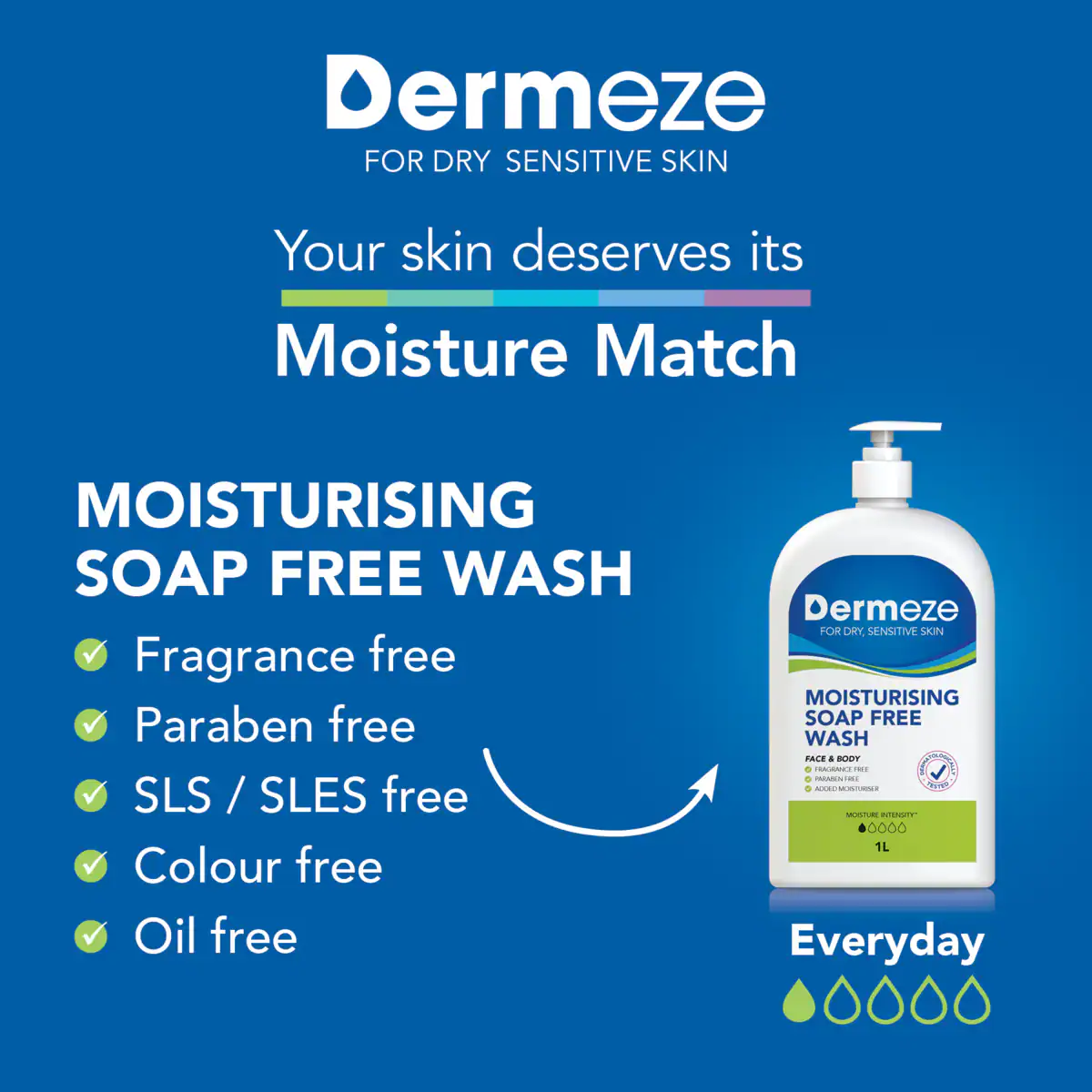 Thumbnail Dermeze Moisturising Soap Free Wash 500ml