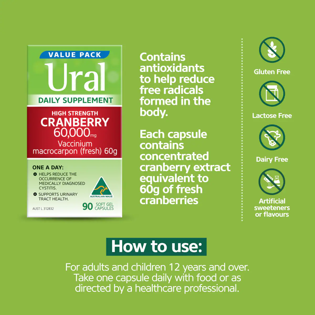 Thumbnail Ural High Strength Cranberry 60000mg 90 Capsules