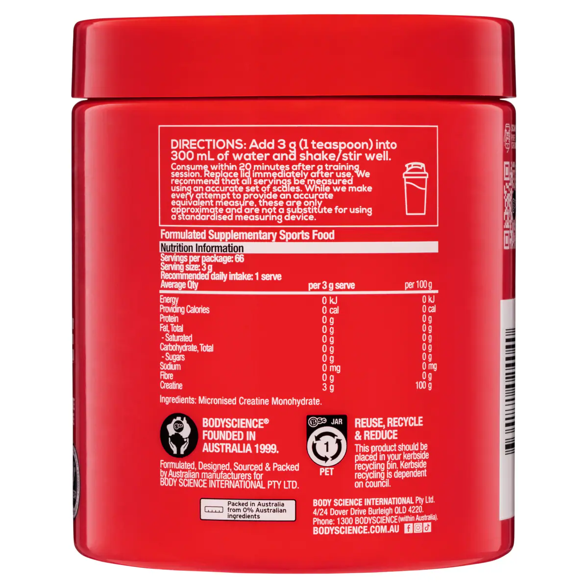 Thumbnail BSc Pure Creatine Monohydrate Powder 200g