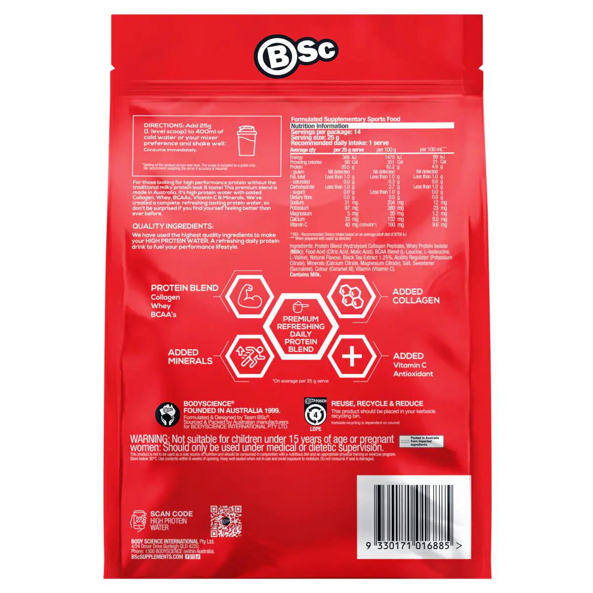 Thumbnail BSc High Protein Water Peach Iced Tea 350g