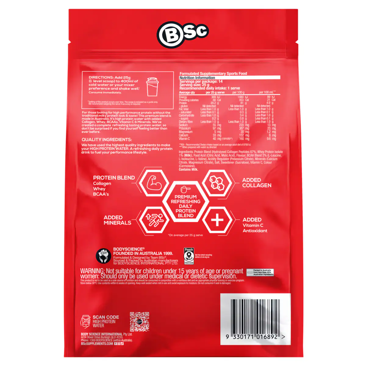 Thumbnail BSc High Protein Water Strawberry Lime 350g