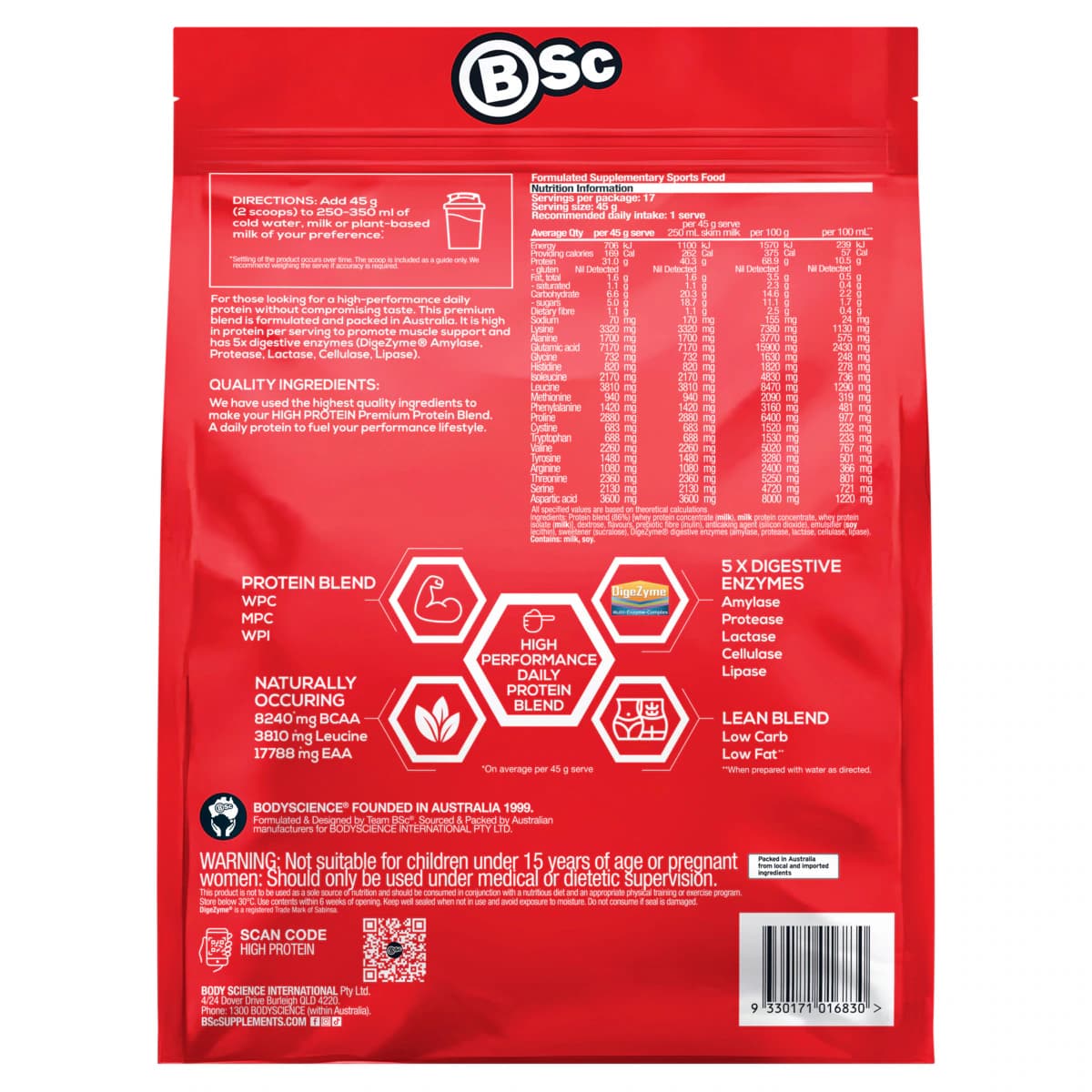 Thumbnail BSc High Protein Powder Vanilla 800g