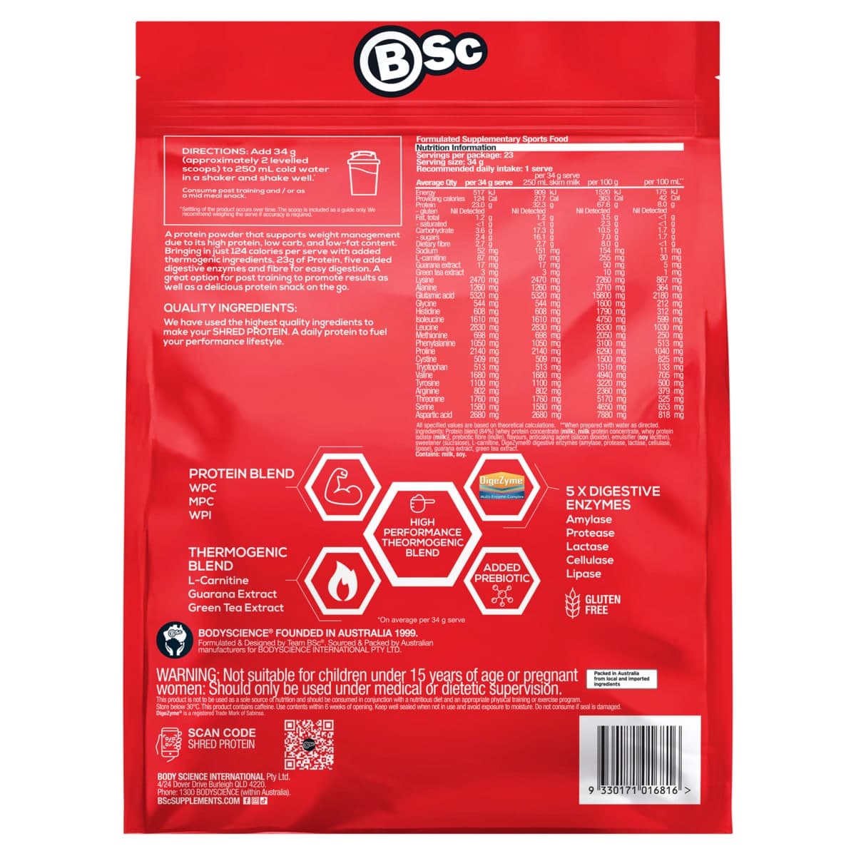 Thumbnail BSc Shred Protein Powder Vanilla 800g