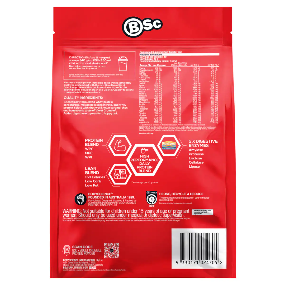 Thumbnail BSc x Violet Crumble Protein Powder Caramel Honeycomb 400g