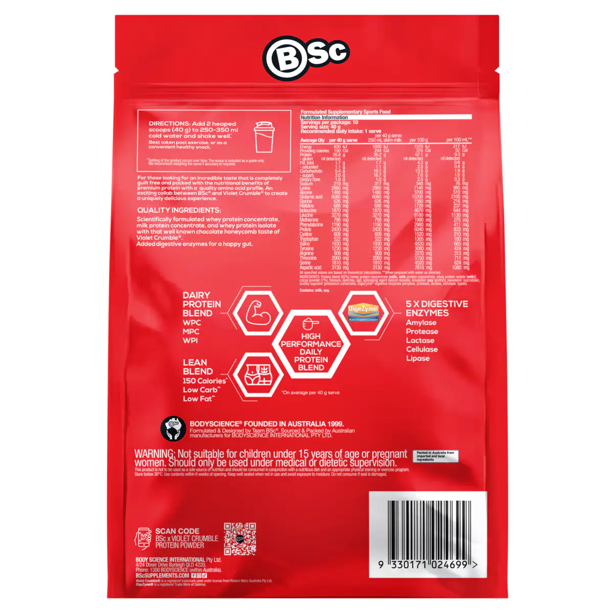Thumbnail BSc x Violet Crumble Protein Powder Choco Honeycomb 400g
