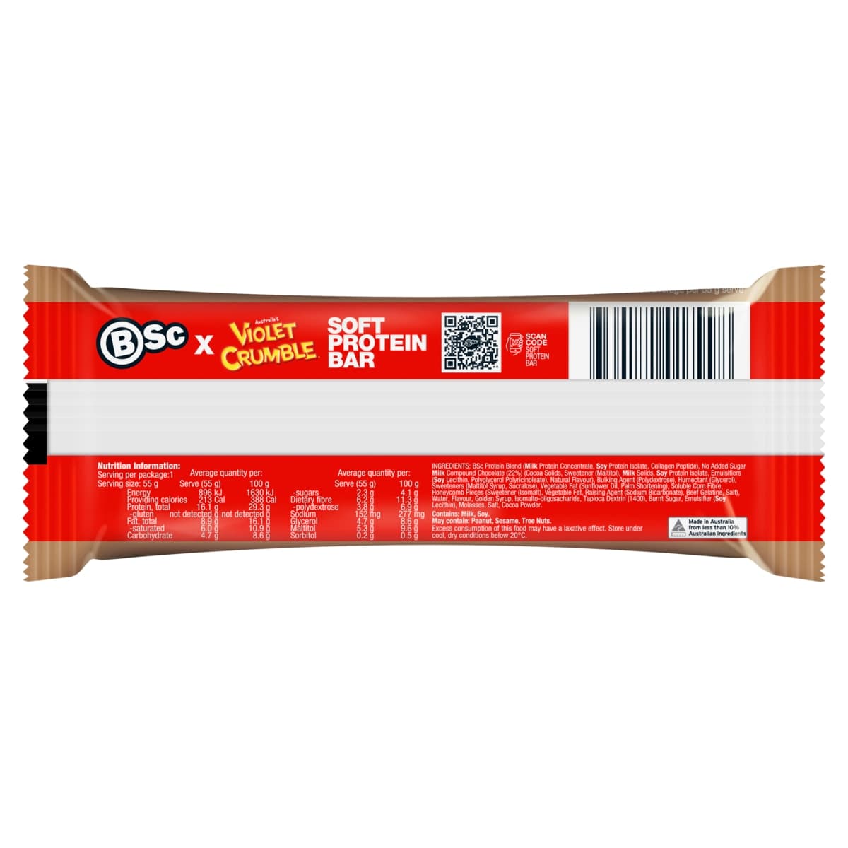 Thumbnail BSc x Violet Crumble Soft Protein Bars Caramel Honeycomb Box 12 x 55g