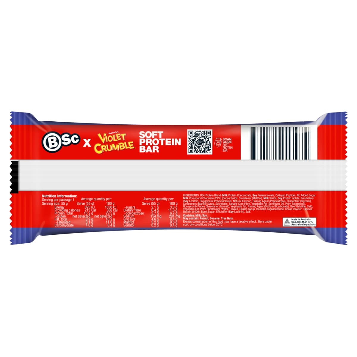 Thumbnail BSc x Violet Crumble Soft Protein Bars Choc Honeycomb Box 12 x 55g