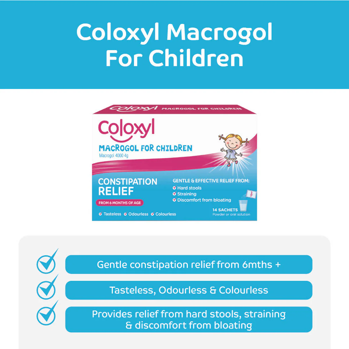 Thumbnail Coloxyl Macrogol Powder for Children 14 Sachets