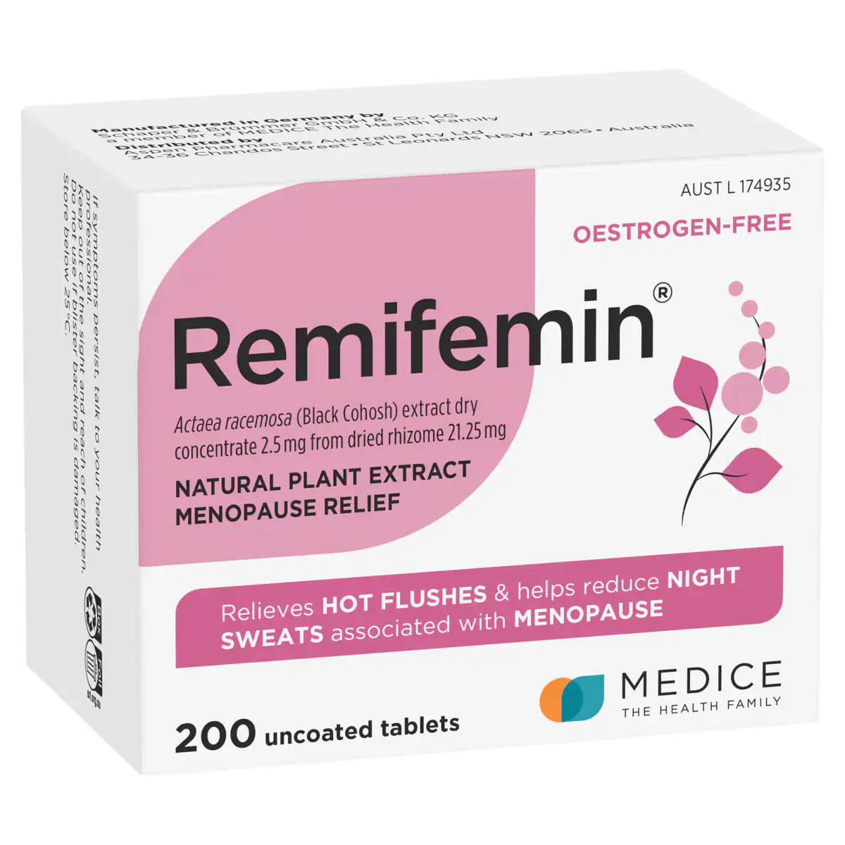 Thumbnail Remifemin Menopause Symptom Relief 200 Tablets