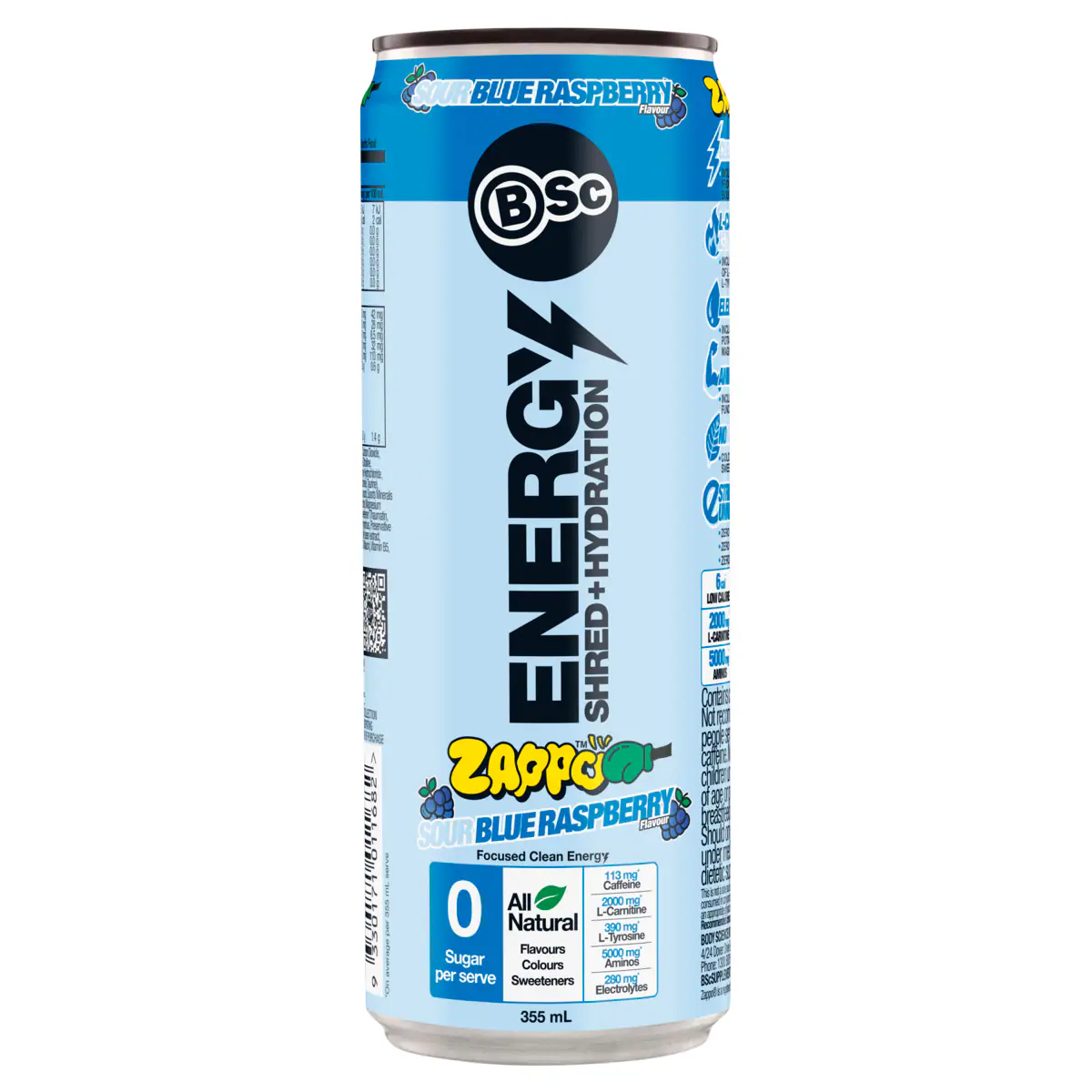 Thumbnail BSc Energy Shred + Hydration Zappo Sour Blue Raspberry 355ml