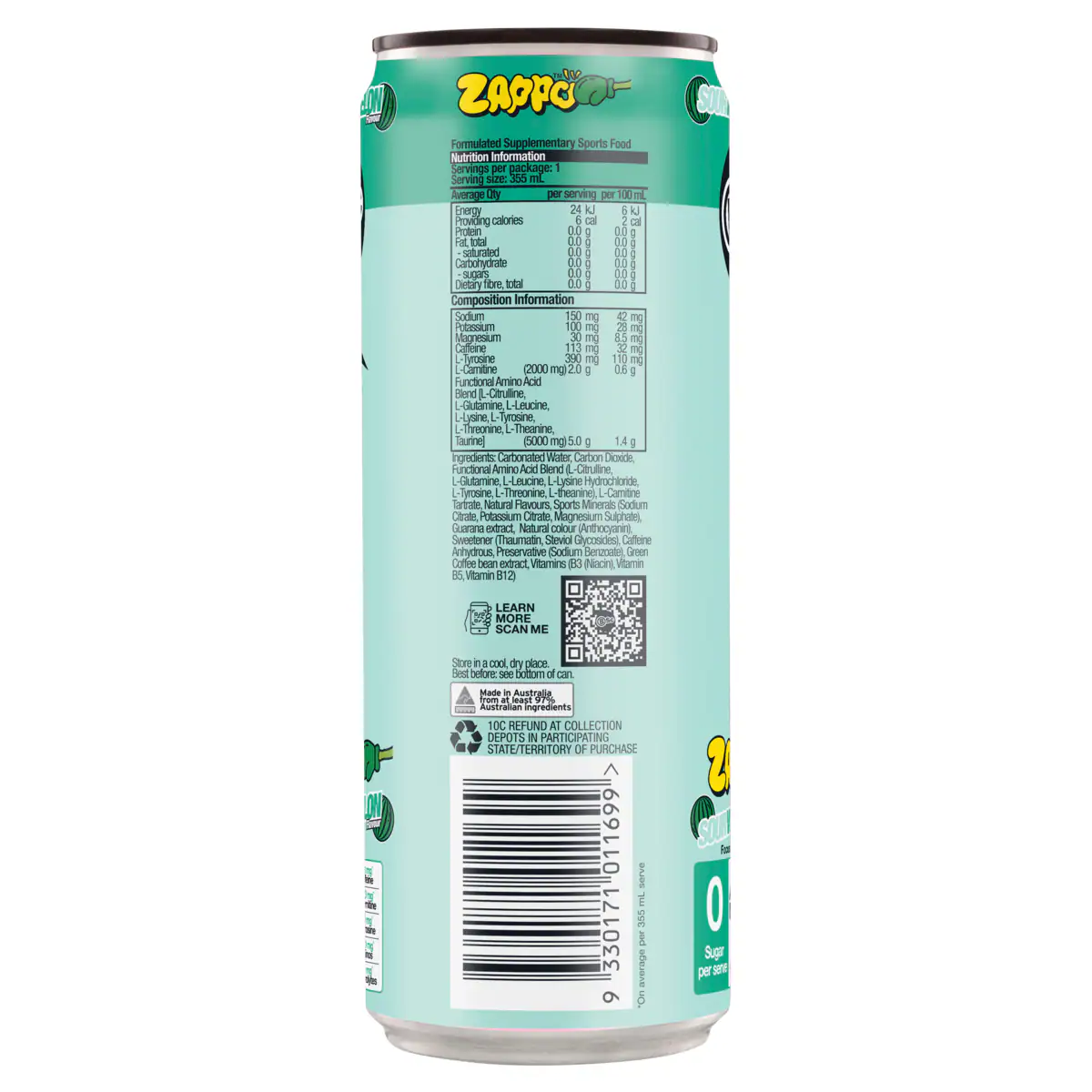 Thumbnail BSc Energy Shred + Hydration Zappo Sour Watermelon 355ml